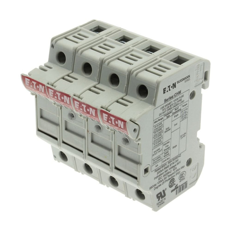 Eaton - Halter für zylindrische Sicherung Sicherungshalter Niedersp. 3P 10X38MF#CHM3DNIU 32A AC 690V 3polig+N − 3 Stück