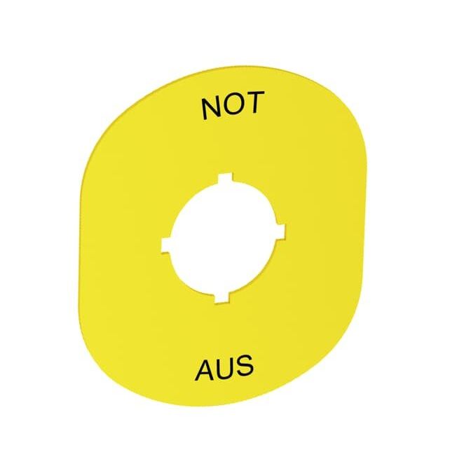ABB Stotz S&J - Tastenplatte für Befehls- und Meldegeräte Schild MA6-1102 Not Aus