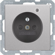 Berker - Steckdose alu/samt 6765096084 mit Schutzkontakt
