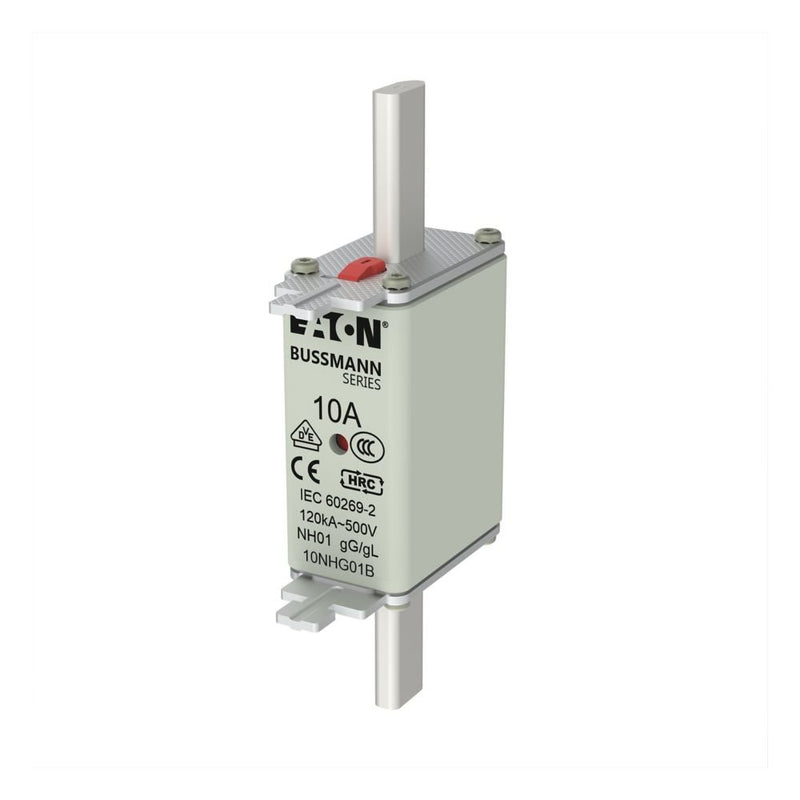 Eaton - Messersicherung Sicherungseinsatz Nieders. NH FUSE 10#10NHG01B 10A AC 500V 120kA − 3 Stück