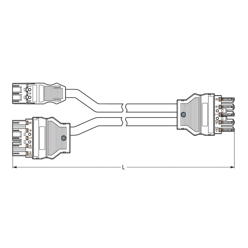 WAGO - Konfektionierte Leitung für steckbare Gebäudeinstallation konfektionierte Y-Leitung 771-5001/226-000 Eca,2xStecker/Buchse
