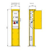 Walther Werke - Baustromverteiler Energiesäule 84201020 1 RCD TypA, 2 LS