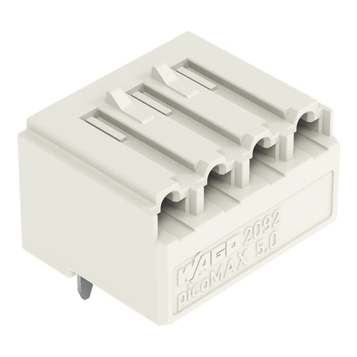 WAGO - Leiterplattensteckverbinder THT-Federleiste abgewink. 2092-1324 Maß 5mm,lichtgrau − 200 Stück