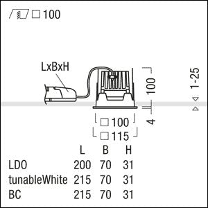 Zumtobel Group - Downlight/Strahler/Flutlicht LED-Einbauleuchte P-INF Q #60818017 3000K
