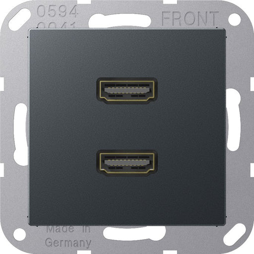 Jung - Multifunktions-Anschlussdose Multimediadose 2 x HDMI MA A 1133 ANM anthrazit matt