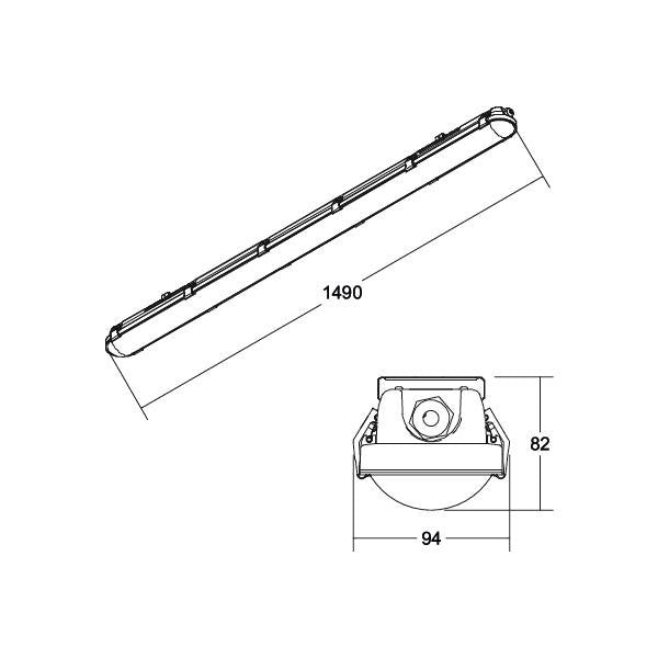 Brumberg Leuchten - Decken-/Wandleuchte LED-Feuchtraumleuchte 78015114 1490mm 4000K