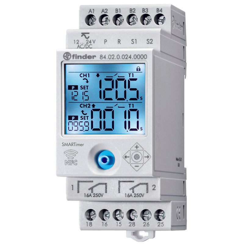 Finder - Zeitrelais Multifunktions-Zeitrelais 84.02.0.024.0000 12-24V AC/DC, 16A