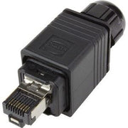 Harting - Rechtecksteckverbinder, Set (Industriesteckverbinder) Steckverbinder 09352220421 RJ45, IP67 sw − 10 Stück