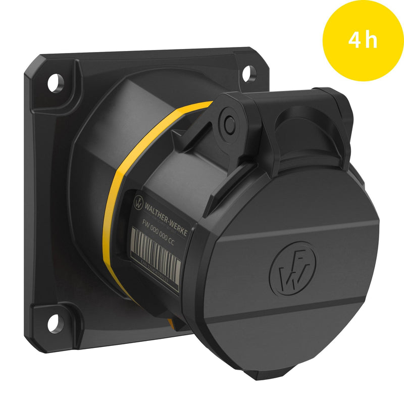 Walther Werke - CEE-Anbausteckdose (IEC 60309) CEE NEO Anbaudose FW510404CC schräg 16A 4P 4h − 10 Stück