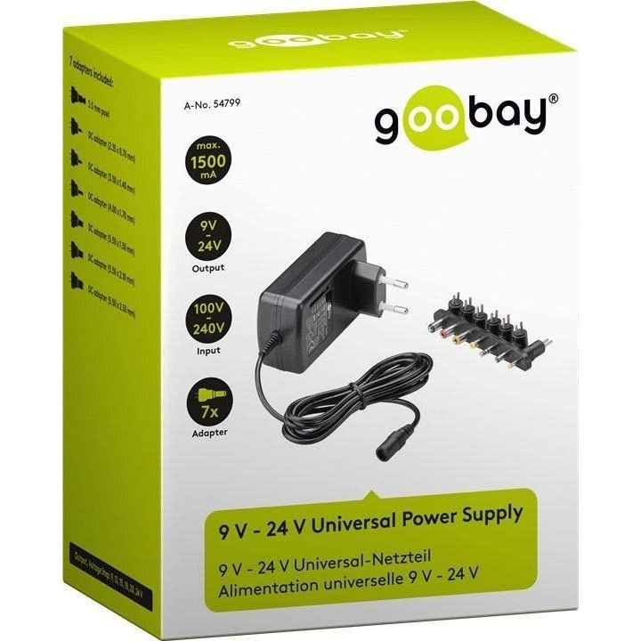 Goobay - Netzgerät für Unterhaltungselektronik Universal-Netzteil 54799 9-24V,7DC-Adapter