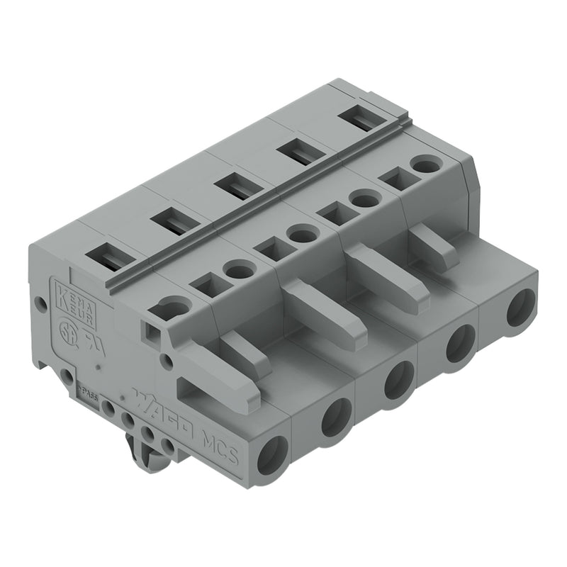 WAGO - Kabelsteckverbinder für Leiterplattensteckverbinder 1-Leiter-Federleiste 231-205/008-000 CAGECLAMP,2,5 mm²,gr − 50 Stück