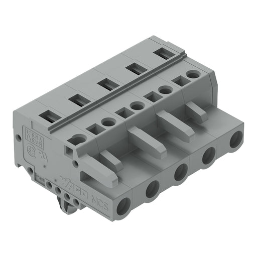 WAGO - Kabelsteckverbinder für Leiterplattensteckverbinder 1-Leiter-Federleiste 231-205/008-000 CAGECLAMP,2,5 mm²,gr − 50 Stück