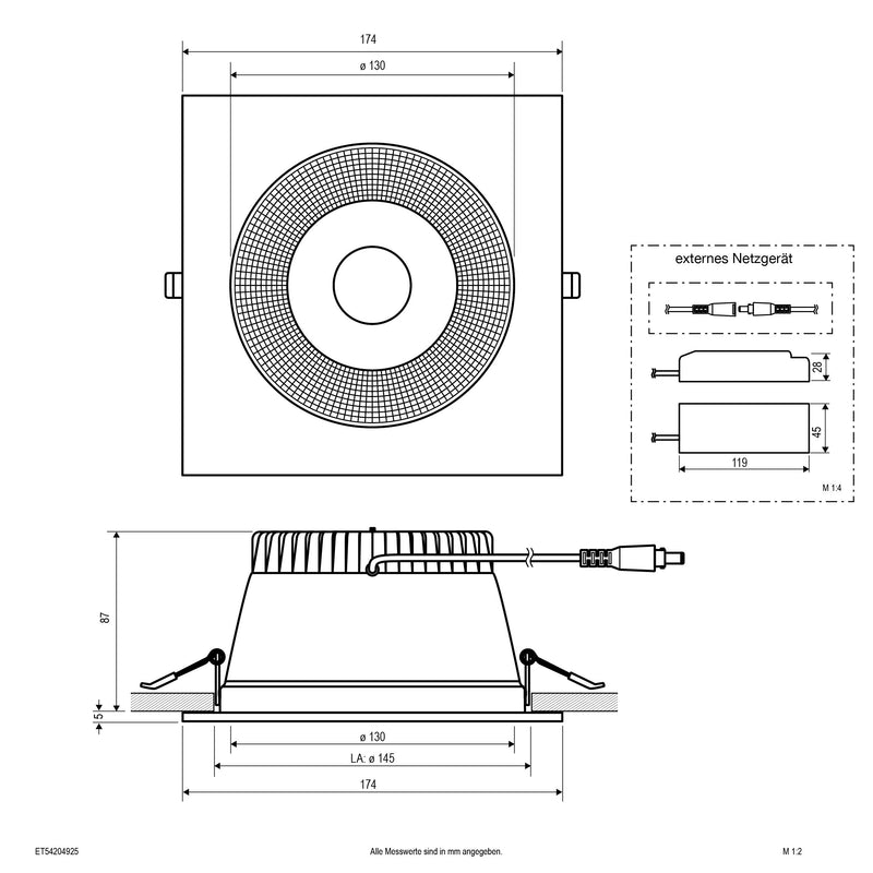 EVN Lichttechnik - Downlight/Strahler/Flutlicht LED-Downlight ET54204925