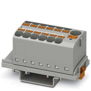Phoenix Contact - Durchgangs-Reihenklemme Verteilerblock PTFIX10/12X4-NS35GY − 8 Stück