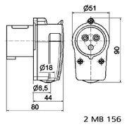 Bals Elektrotech - CEE-Stecker (IEC 60309) Winkelstecker GT 231 16A 3p 230V 6h IP44