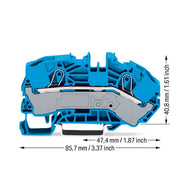 WAGO - Durchgangs-Reihenklemme Einspeiseklemme 2016-7604 16qmm blau
