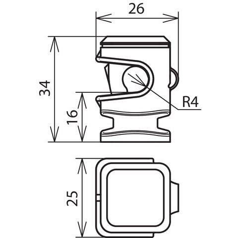 DEHN - Leitungshalter für Blitzschutz Leitungshalter braun LH DS 8 H16 IGM6 BR H 16mm f. Rd 8mm M6