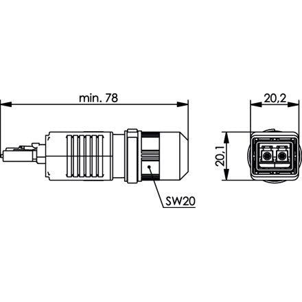 Telegärtner - LWL-Steckverbinder STX V4 LC-D Steckerset 100007563 SM