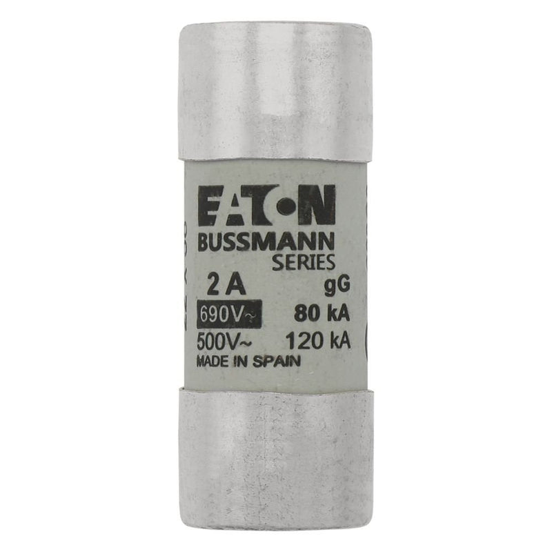 Eaton - Zylindrische Sicherung Sicherungseinsatz Nieders. CYLINDRICA#C22G2 2A AC 690V 80kA − 10 Stück