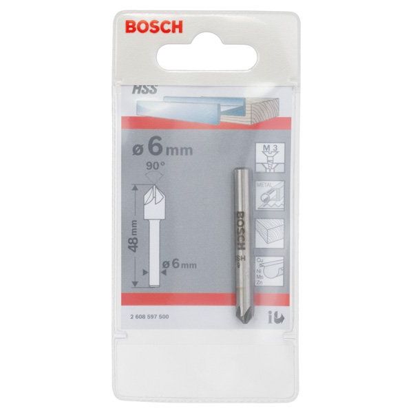 Bosch - Versenkbohrer PRO Steel HSS Kegelsenker, 2608597500 6 x 48 mm, M3