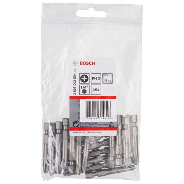 Bosch - Bit Schrauberbit Extra-Hart PH 2607002504 3, 49 mm, 25er-Pack