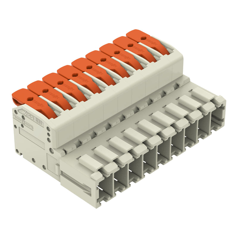 WAGO GmbH & Co. KG - Ein- und mehrpolige Klemmenleiste 1-Leiter-Stiftleiste 831-1209 Push-inCAGECLAMP,lgr − 12 Stück