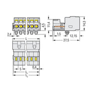 WAGO GmbH & Co. KG - Kabelsteckverbinder für Leiterplattensteckverbinder 1-Leiter-Stiftleiste 721-603/018-044 CAGECLAMP,2,5mm²,lgr − 100 Stück
