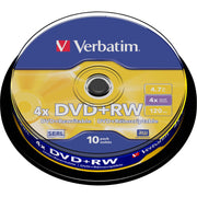 Verbatim - Speichermedium digital DVD+RW 4.7GB/120Min/4x 43488 (VE10) Cakebox (10 Disc)