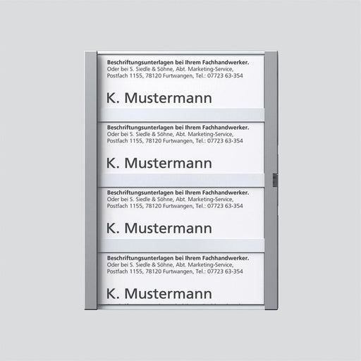 Siedle&Söhne - Zubehör/Ersatzteile für Türkommunikation Namensschild sil-met kpl. 200029796-00 f.TM 612-4 SM