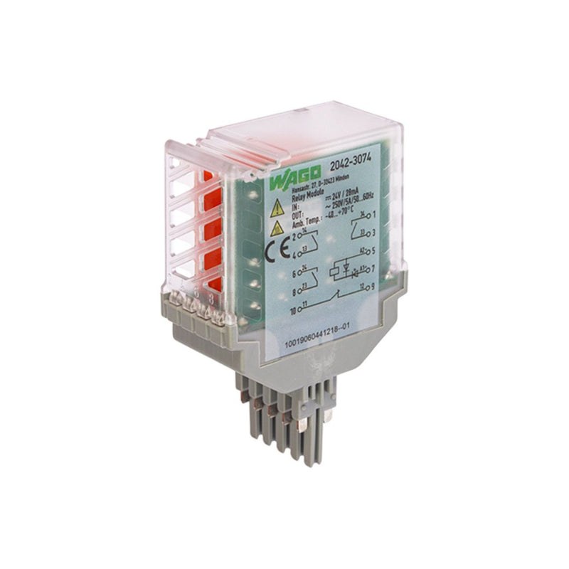 WAGO - Bauelementestecker Relaismodul 2042-3074 DC 24 V,3S und 1Ö − 5 Stück