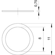 OBO Bettermann - Dichtring, flach Druckring 107 D PG7 GTP − 100 Stück