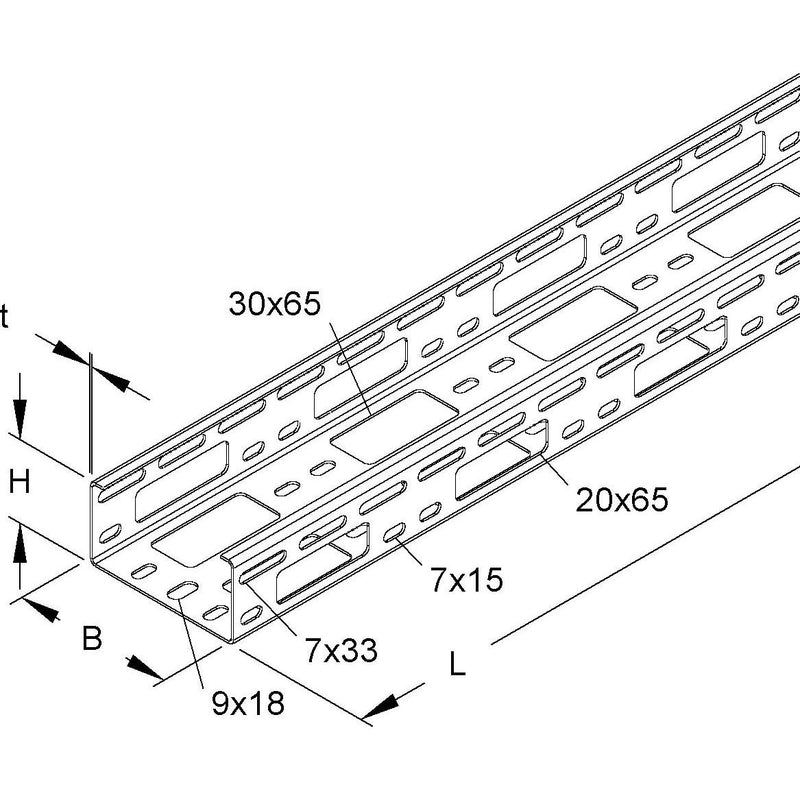 Niedax - Kabelrinne Verteilerrinne RSV 50.100 sendzimirverzinkt − 3 Meter