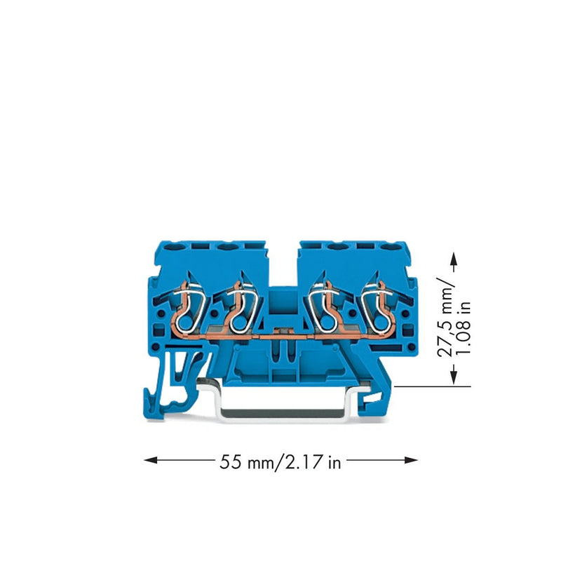 WAGO - Durchgangs-Reihenklemme Durchgangsklemme 870-834 0,08-2,5/4qmm blau
