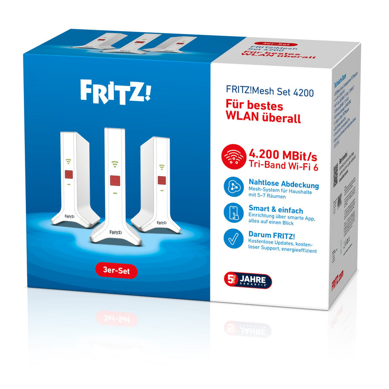 FRITZ - Netzwerk Router WLAN Router+Repeater FRITZ!MeshSet4200 3p 3000 AX,3er-Pack