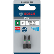 Bosch - Bit PRO Pozidriv Impact Bit, 2608522400 PZ1, 25 mm, 2-tlg