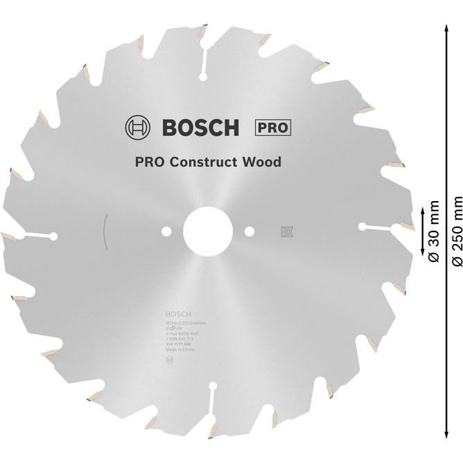 Bosch - Kreissägeblatt PRO Construct Wood 2608641774 Kreissägeblatt 250 x