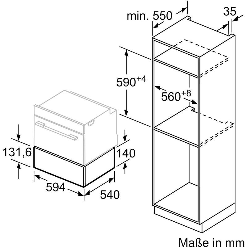 Constructa-Neff - Geschirrwärmer Wärmeschublade N1AHA01G0 grifflos,238L