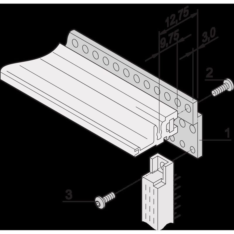 Schroff - Komponente für den Ausbau (Schaltschrank) Z-Schiene 30822089