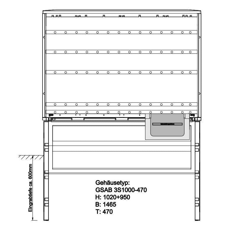 GSAB Elektrotechnik - Anschlussschrank Festplatzverteiler 3S1000K5FP-470 HxBxT:1000x1465x470