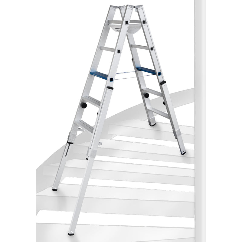 Geis&Knoblauch - Stufenleiter Treppenhausleiter 71405-7E Multilift 2x5 Stufen