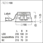 Zumtobel Group - Downlight/Strahler/Flutlicht LED-Einbauleuchte P-INFQ190H #60818601 2700-6500K