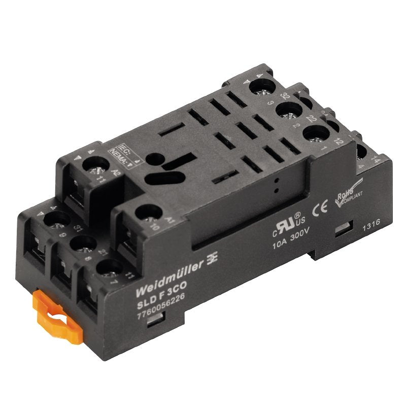 Weidmüller - Relaissockel 3 Wechsler SLD F 3CO Schraubanschluss − 10 Stück