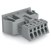 WAGO - Geräteanschluss für steckbare Gebäudeinstallation Snap-In-Stecker 890-755 5-polig,Kod. B,grau − 50 Stück