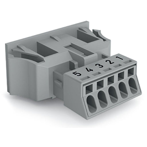 WAGO - Geräteanschluss für steckbare Gebäudeinstallation Snap-In-Stecker 890-755 5-polig,Kod. B,grau − 50 Stück