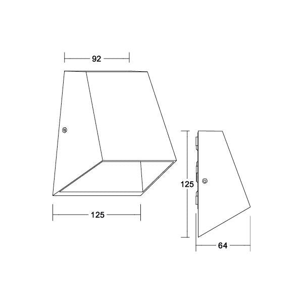 Brumberg Leuchten - Decken-/Wandleuchte LED-Wandanbauleuchte 65021103 3000K, graphit