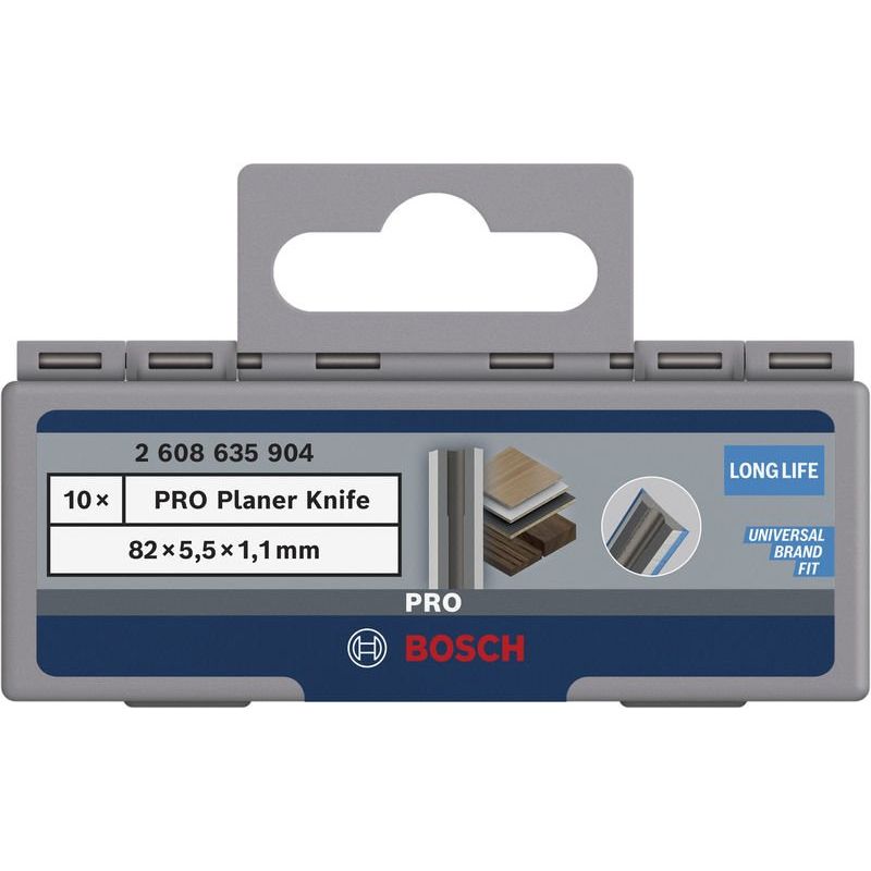Bosch - Zubehör/Ersatzteile für Hobel PRO Hobelmesser, 82 x 5,5 2608635904(VE10) x 1,1 mm, 10 Stk