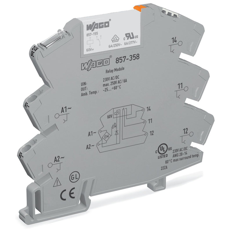 WAGO - Schaltrelais Relaisbaustein steckbar 857-358 230VAC/DC 3,5mA 1W