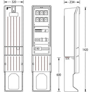 uesa - Gehäuse/Schaltschrank (leer) Marktplatzverteiler MV-A010-01 1420x320x234mm