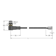 Turck - Konfektioniertes Sensor-Aktor-Kabel Anschlussleitung WSC4.5T-2/TXL PUR − 1 Stück