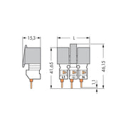 WAGO - Steckverbinder für steckbare Gebäudeinstallation Netzanschlussklemme 272-413/272-419 Drücker,weiß/grau − 500 Stück